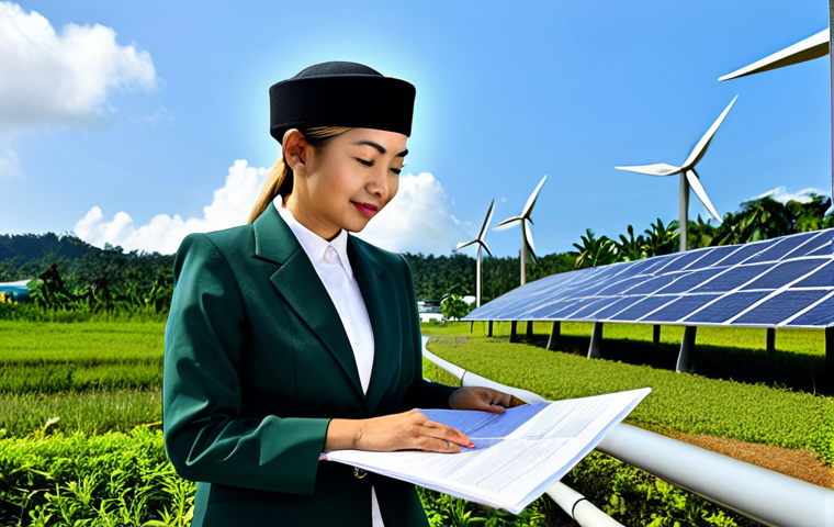 **

"A modern cityscape of Bandar Seri Begawan, Brunei, showcasing sustainable development with green buildings and modern infrastructure. In the foreground, a businesswoman in professional dress is reviewing documents related to renewable energy projects. Background: clear blue sky with solar panels. Focus on economic diversification, appropriate attire, safe for work, professional, perfect anatomy, correct proportions, well-formed hands, fully clothed, modest clothing, family-friendly."

**