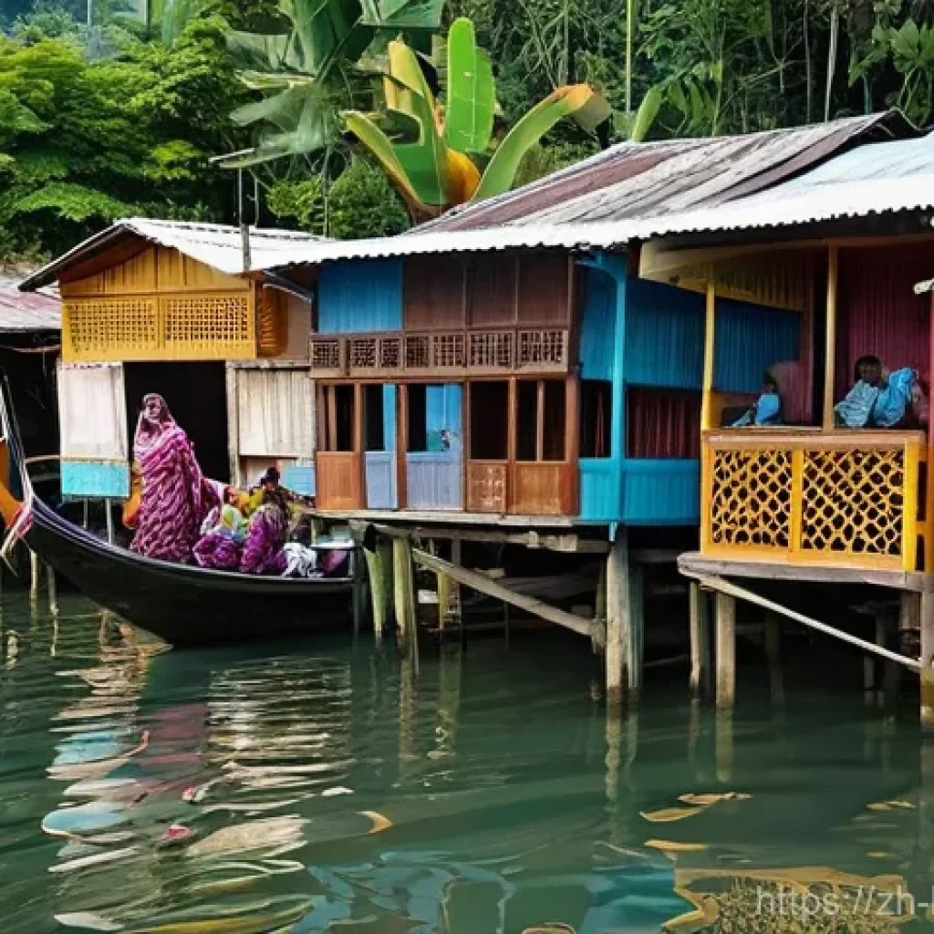 브루나이의 해안 마을 - **Prompt 1: Water Village Vibrancy at Kampong Ayer**
    A wide-angle, vibrant photograph capturing ...