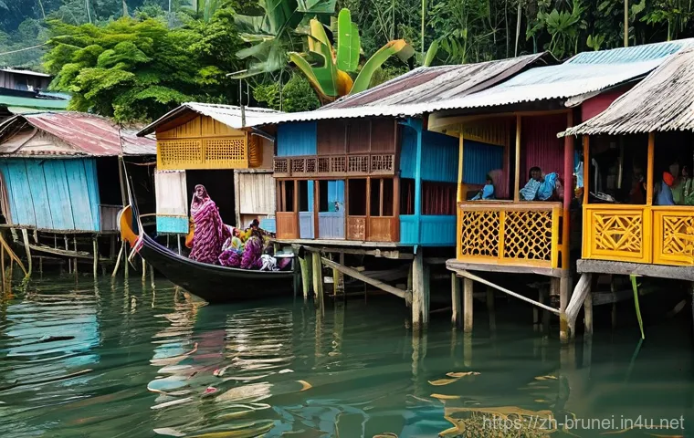 브루나이의 해안 마을 - **Prompt 1: Water Village Vibrancy at Kampong Ayer**
    A wide-angle, vibrant photograph capturing ...