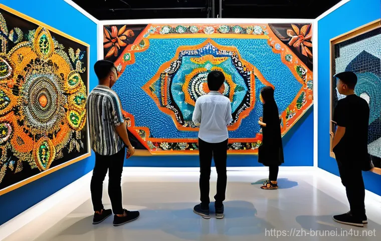 브루나이의 현대 예술 전시 - **Prompt 2: "Eco-Conscious Art Installation in a Lush Bruneian Rainforest"**
    A striking outdoor ...