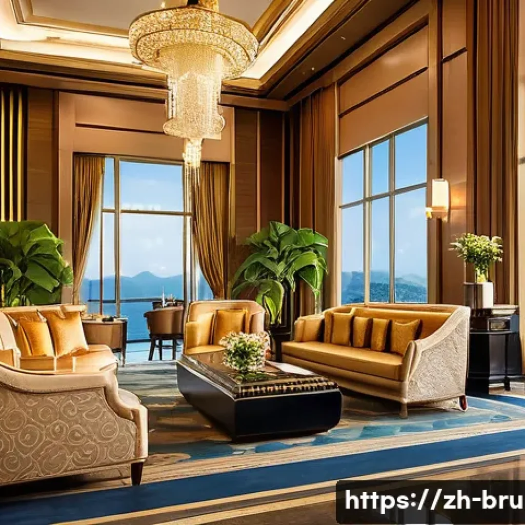 브루나이 고급 호텔 추천 - **A lavish interior scene at The Empire Brunei.** The image captures the opulent grandeur of a hotel...