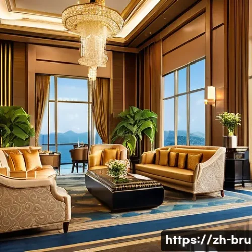 브루나이 고급 호텔 추천 - **A lavish interior scene at The Empire Brunei.** The image captures the opulent grandeur of a hotel...