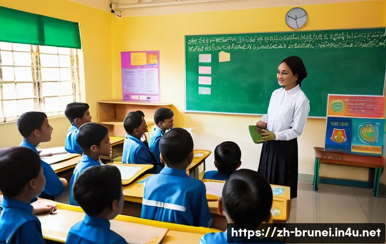 브루나이의 학교 교육 - A vibrant classroom scene in Brunei&rsquo;s primary school showing diverse students attentively participat...