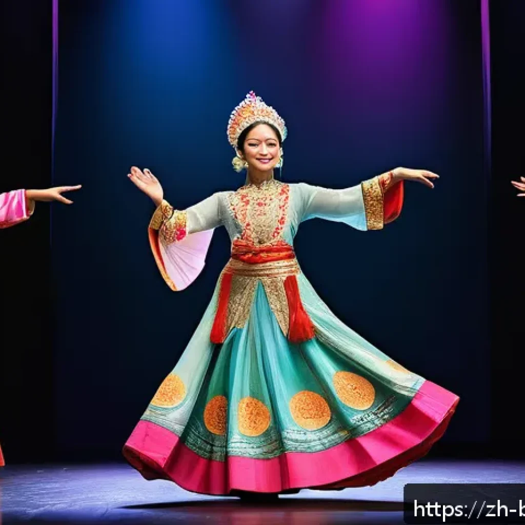 브루나이 전통 춤 - A graceful traditional Bruneian dancer performing an elegant hand gesture symbolizing welcome and bl...